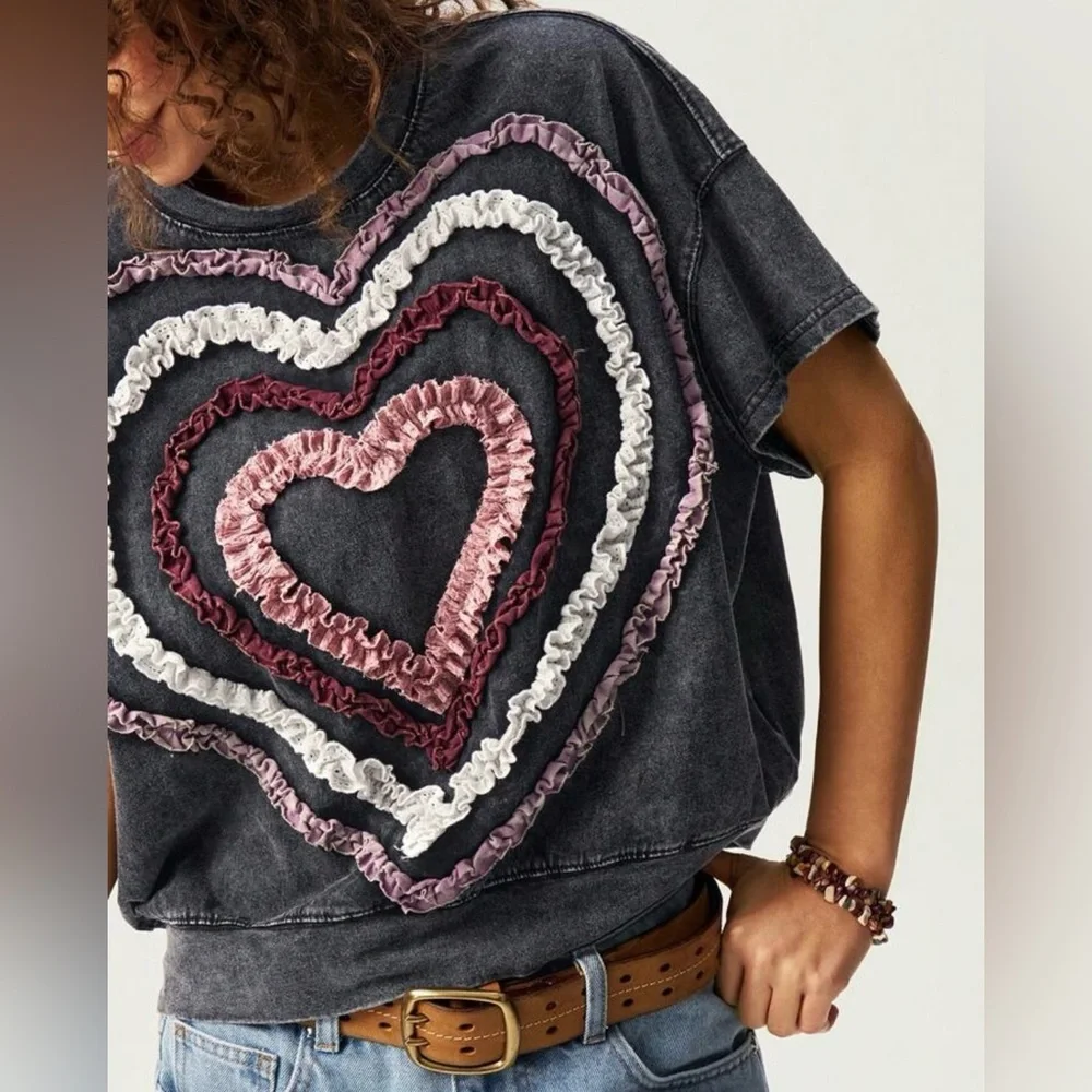Women's Heart Ruffle Top - Picture 4 of 10